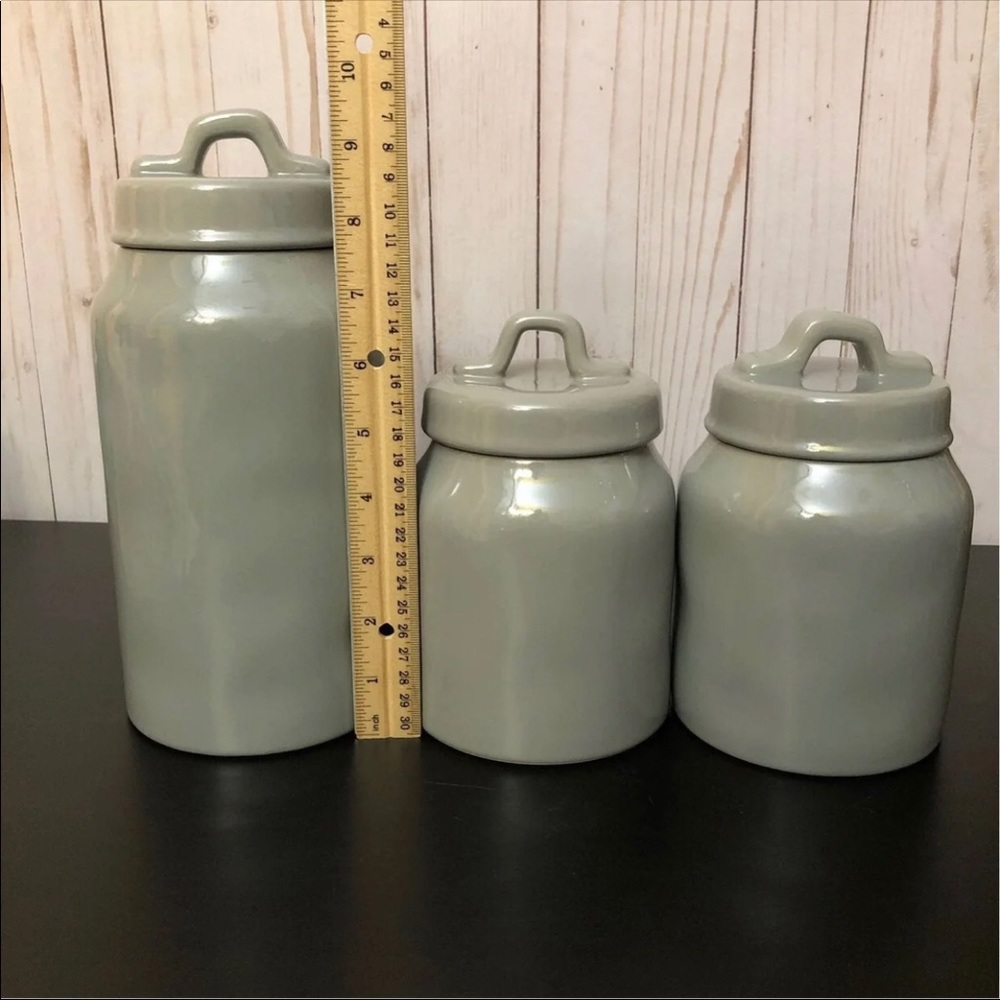 Rae Dunn gray Canister set - Picture 5 of 6